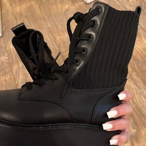 Sam Edelman Black Combat Boots